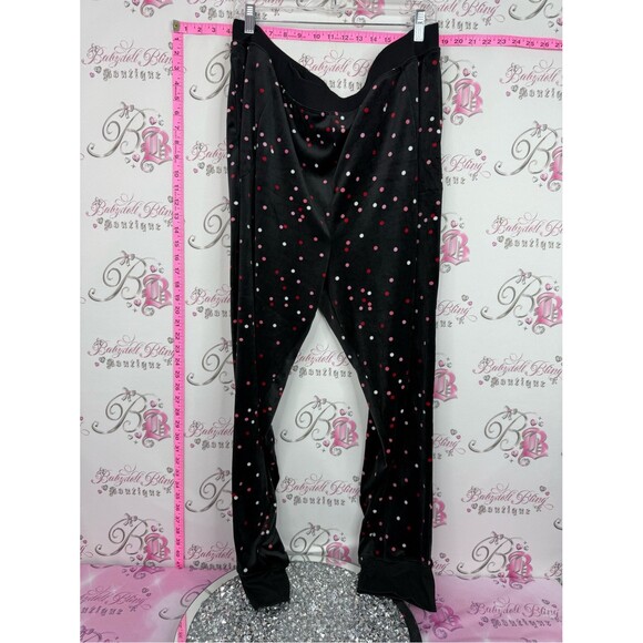 kate spade Other - kate spade pants fleece Black Leggings with Pink and White Polka Dots
